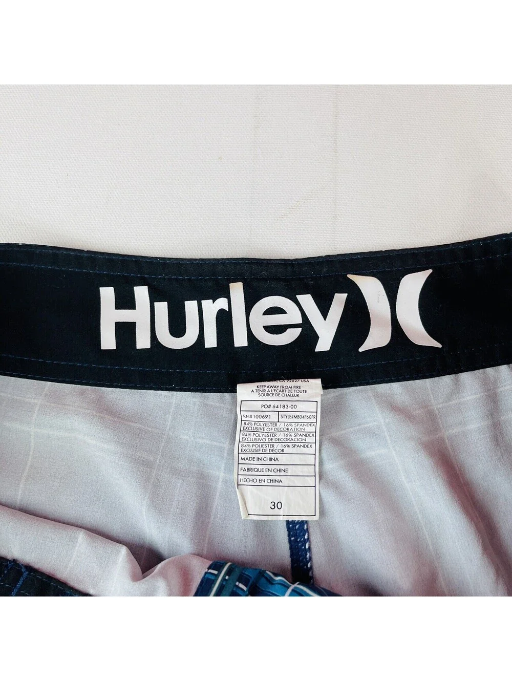 Hurley Phantom Boardshorts Swim Trunks Blue Hombre Mens Size 30
